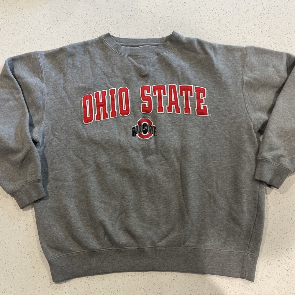 Champs Ohio State Buckeyes‎ Sweatshirt Grey Long Sleeve Women's L Crop
